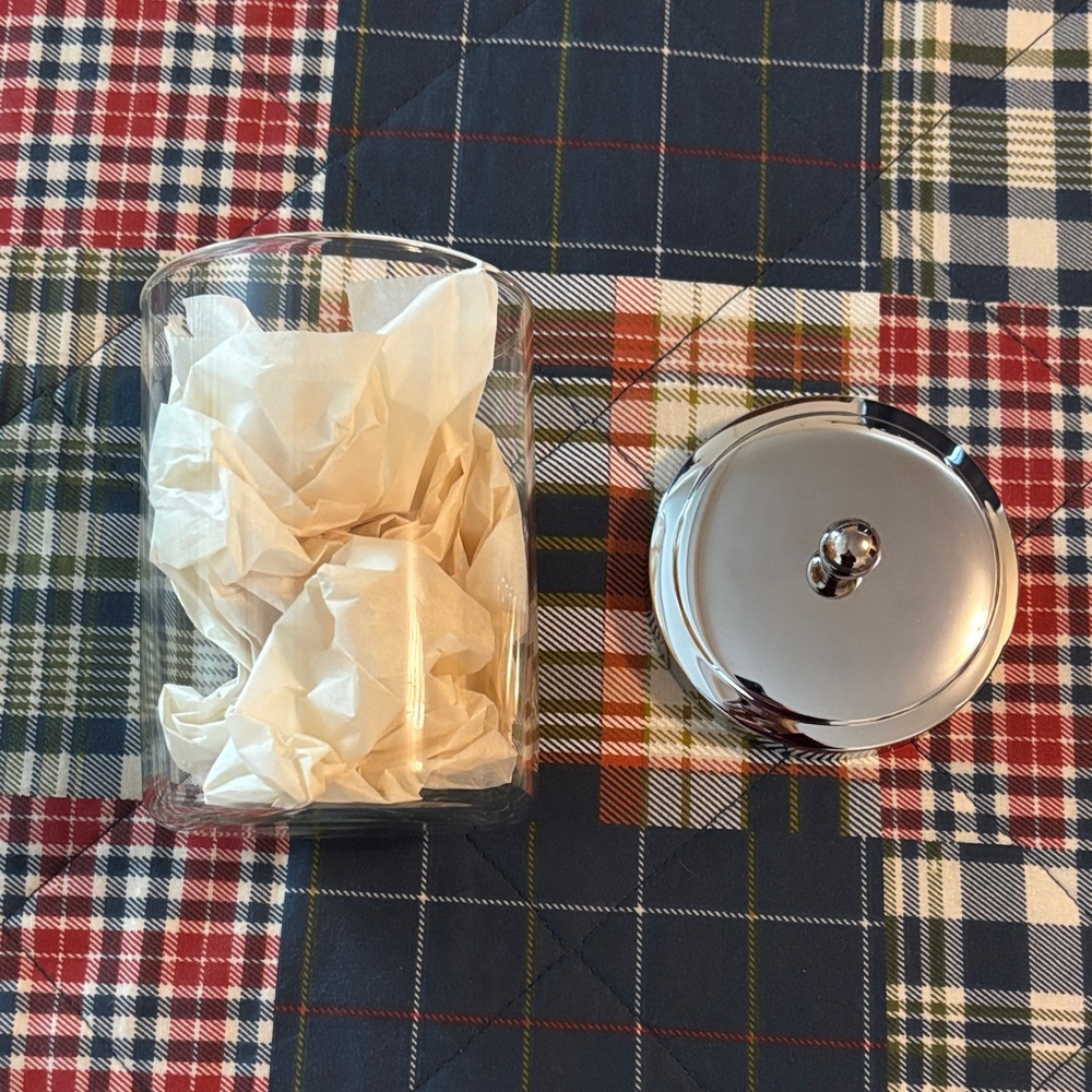Clear Glass Jar with Silver Lid